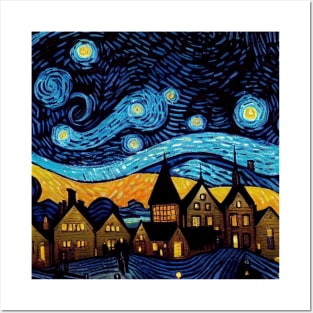 Starry Night Over Hogsmeade Posters and Art